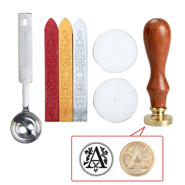 Classic Vintage Alphabet A-Z Optional Wax Badge Seal Stamp Letter Wax Seal Kit Set Handmade Hobby Tools JS22