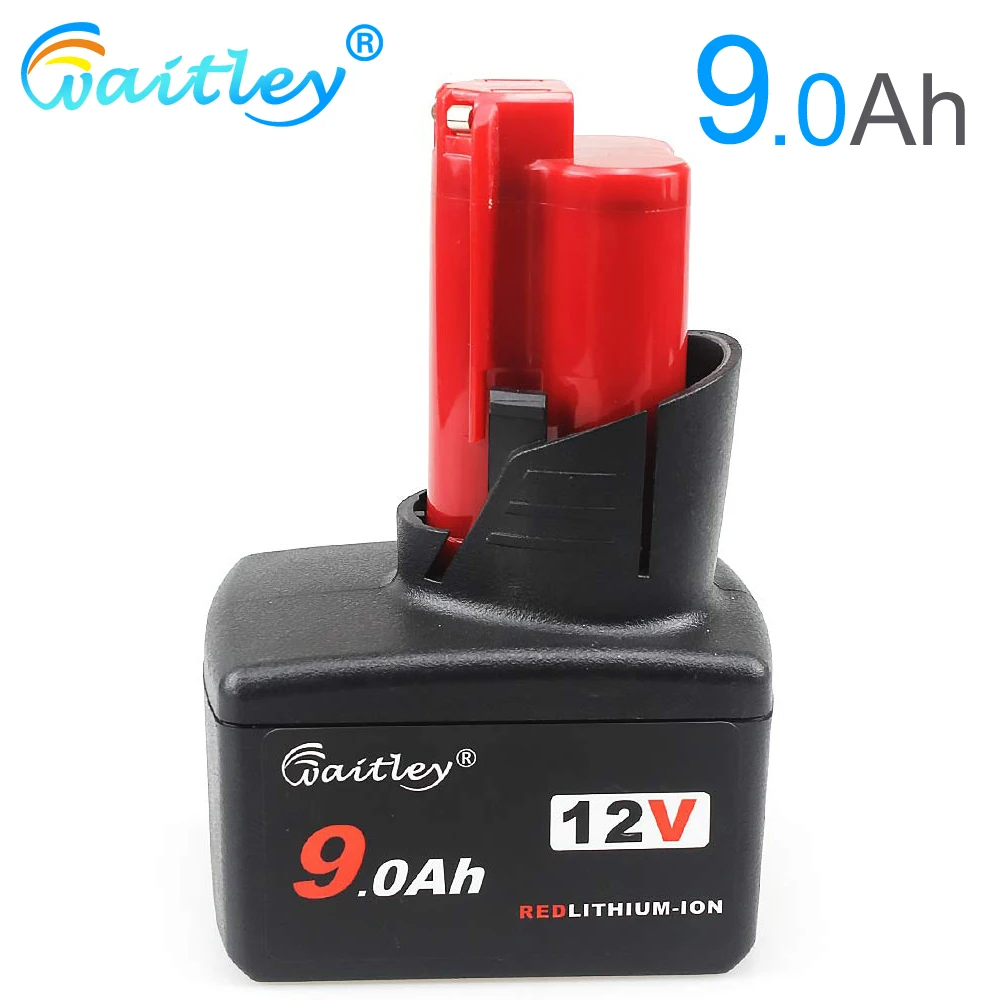 Waitley 12 V 9.0Ah 9000mAh литий ионный аккумулятор M12 для аккумуляторов Milwaukee