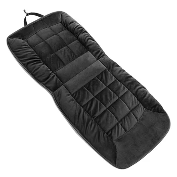 

2Pcs Black Front Car Seat Cover Warm Cushion Pad Universal Comfortable Plush