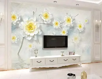 

[Self-Adhesive] 3D White Flower WG329 Wall Paper mural Wall Print Decal Wall Murals Belly