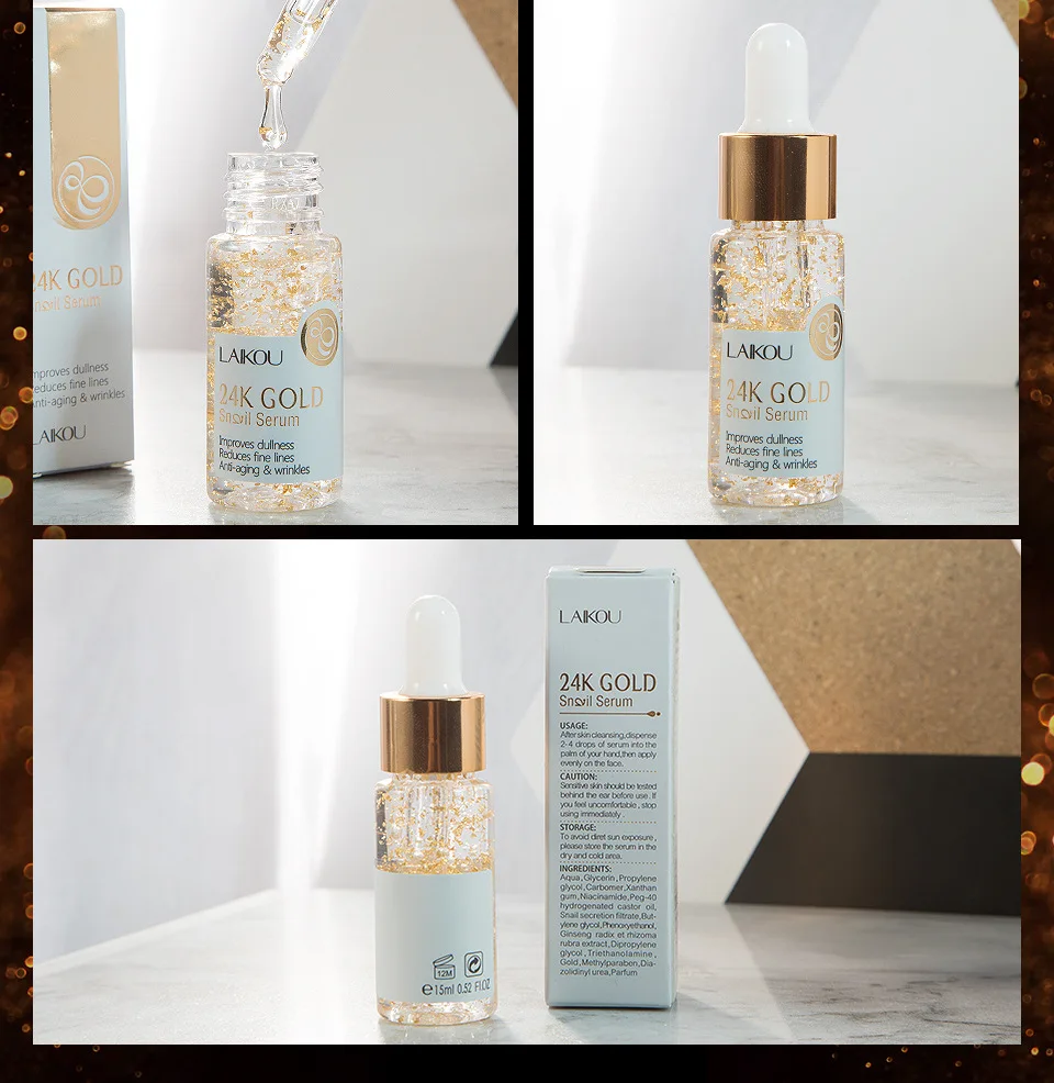 Laikou 24K золотой крем для лица Отбеливающая увлажняющая улиточная ...