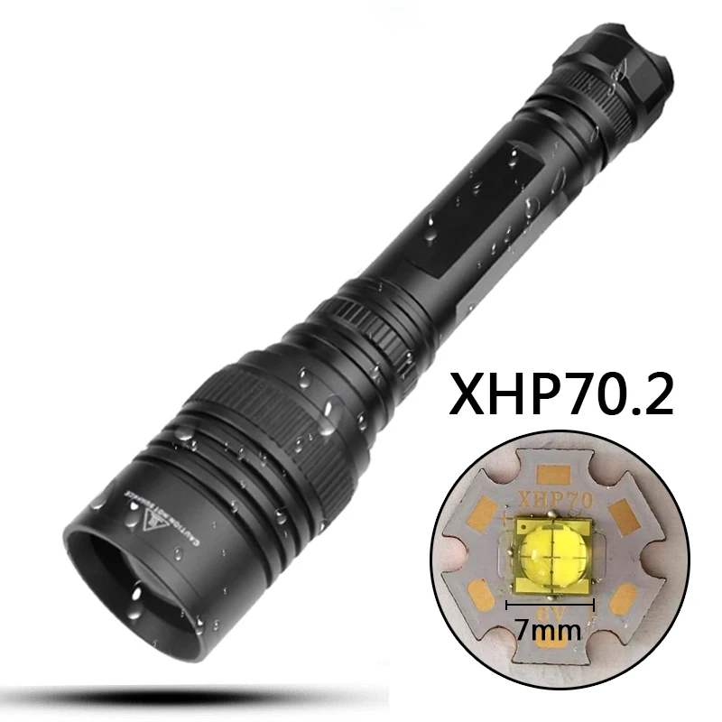 FX-DZ50 3200LM CREE XHP70.2 32w Мощный тактический светодиодный фонарик с зумом для объектива 18650 батарея