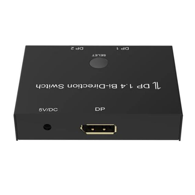 RIMICAB DisplayPort 8K DP 1.4 Switch Bi-Direction 8K @30Hz 4K@120Hz Convertidor divisor para m/últiples fuentes y pantallas.