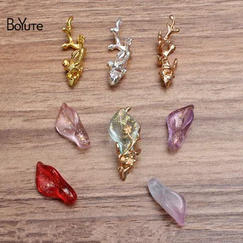 

BoYuTe (50 Pieces/Lot) 12*35MM Metal Alloy Flower Branch Handmade Materials Diy Jewelry Acccessories Wholesale