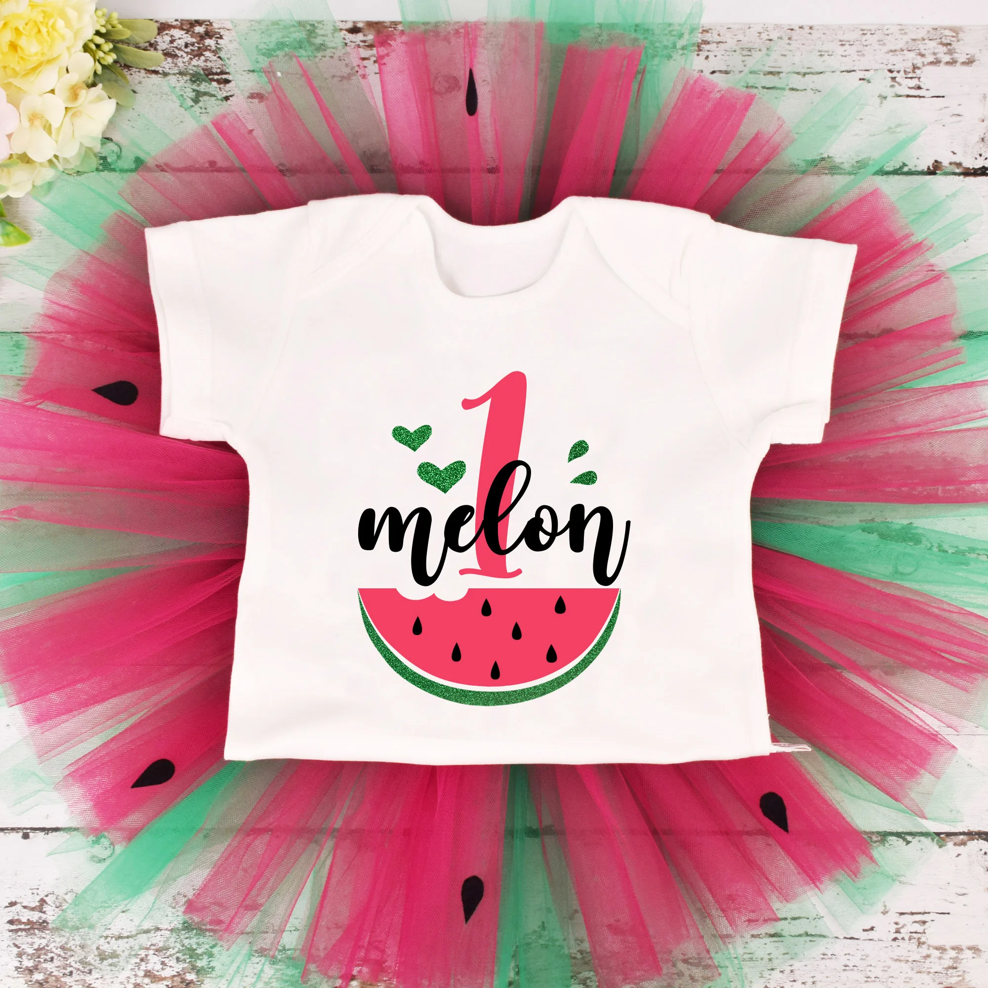 baby clothes in sets	 Baby Girl Watermelon Birthday Tutu outfit in a Melon 1st Birthday Party costume Toddler Photo Props Cake Smash 3 Colors baby knitted clothing set