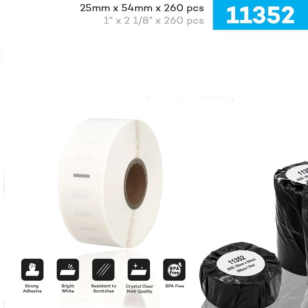 Yance Compatibile Dymo Label Maker Macchina Lw 11352 Etichetta 54 Millimetri * 25 Millimetri 500 Lables Per Labelwriter 400 450Turbo Stampante Seiko S