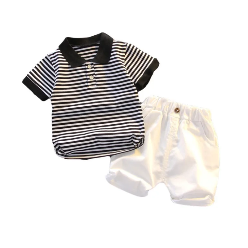 

Summer Short Sleeve Children Clothing Baby Boy Girl Striped T Shirt Shorts 2Pcs/sets Kid Infant Clothes Toddler Casual Tracksuit