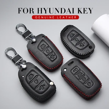 

Leather Car Key Cover Case For Hyundai I20 I30 I40 IX20 IX25 IX35 IX30 IX45 Tucson Verna Solaris Elantra Accent i45 New Santafe