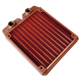 

G1/4 Inch 120mm Full Red Copper Radiator Water Cooling Radiator Suitable Computer Water Cooling Heatsink Fit for 120mm Fans 21mm