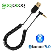 GOOJODOQ 3.5mm Mini USB 2.0 Bluetooth V5.0 Adjustable Receiver Adapter For Car Speaker AUX Interface Speaker