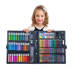 New 150pc Children's Drawing Tool Set Watercolor Pen Elementary Painting Art Sets School Supplies Brush Box Gift Girl