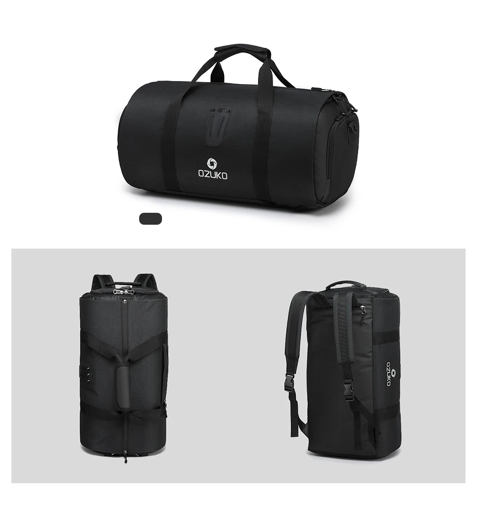 OZUKO, многофункциональная Мужская Дорожная сумка большой емкости, водонепроницаемая сумка для путешествий, сумка для хранения, ручная сумка для багажа с сумкой для обуви