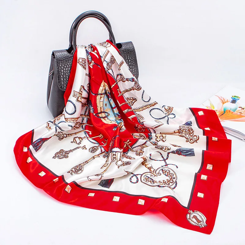 

150pcs 90*90cm silk scarf women wholesale