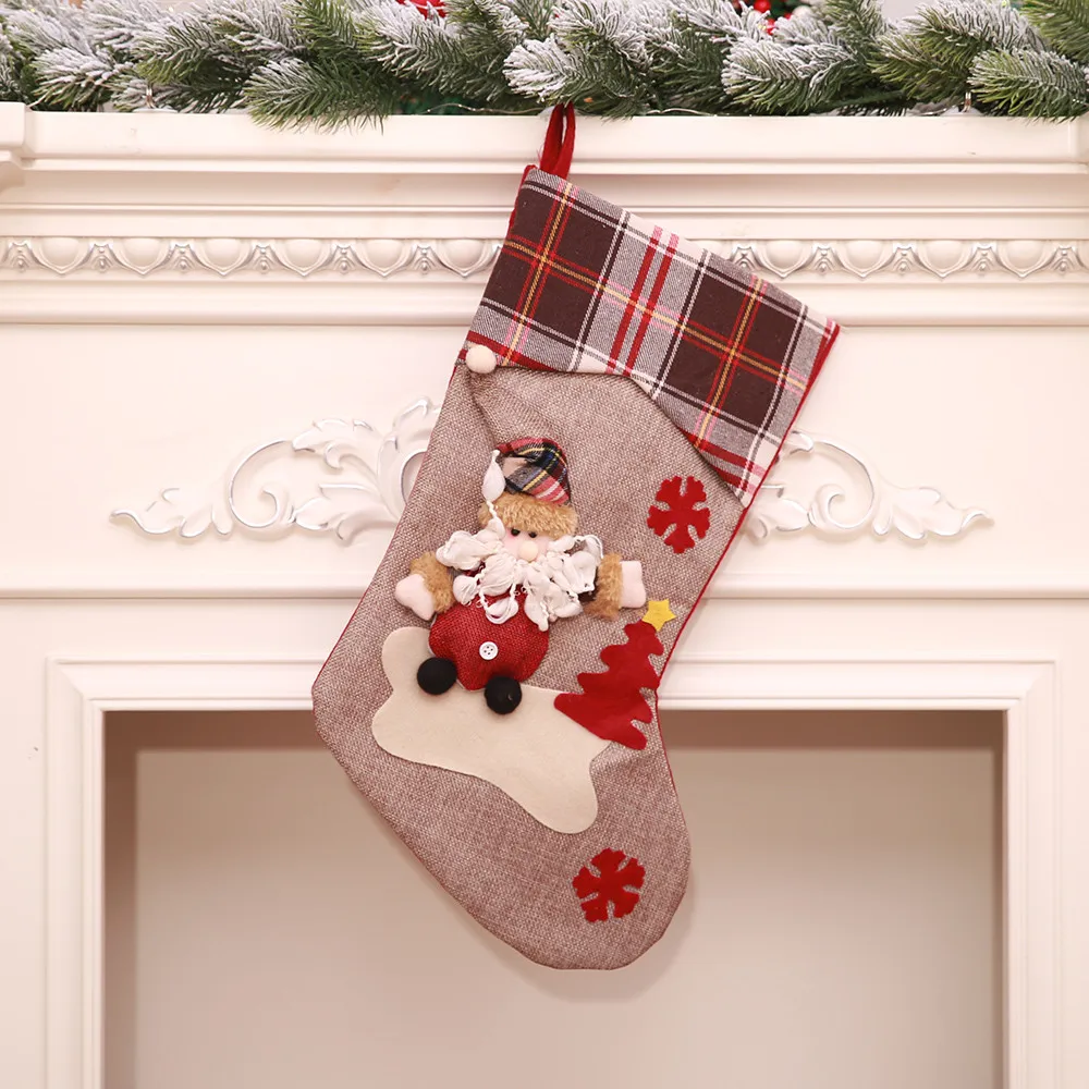 Рождественские подвесные украшения, носки, Рождественская игрушка, носки, чулки, конфетная сумка, подарочное Рождественское украшение, однотонный декор, украшение для праздника, сделай сам