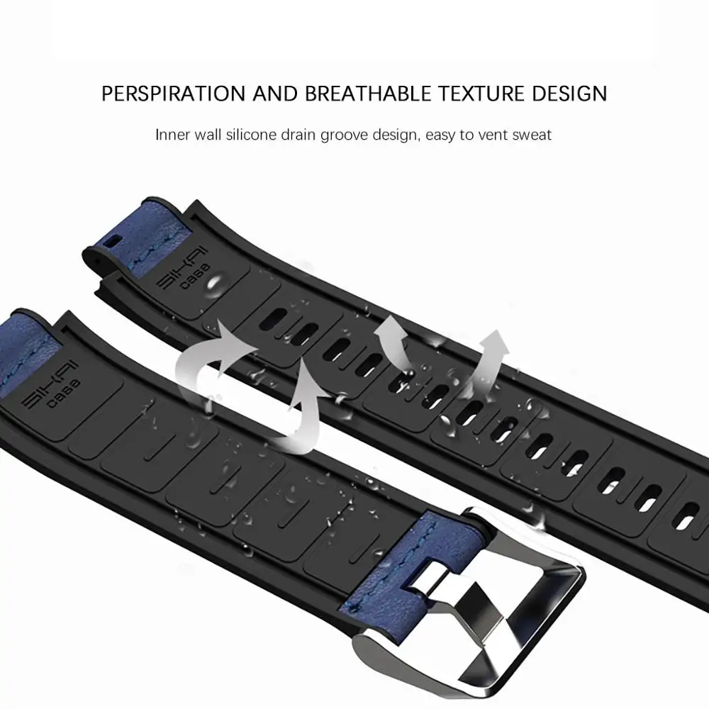 Leather + Silicone Smart Watch Band For Xiaomi Huami Amazfit Verge Bracelet Sport Wrist Straps