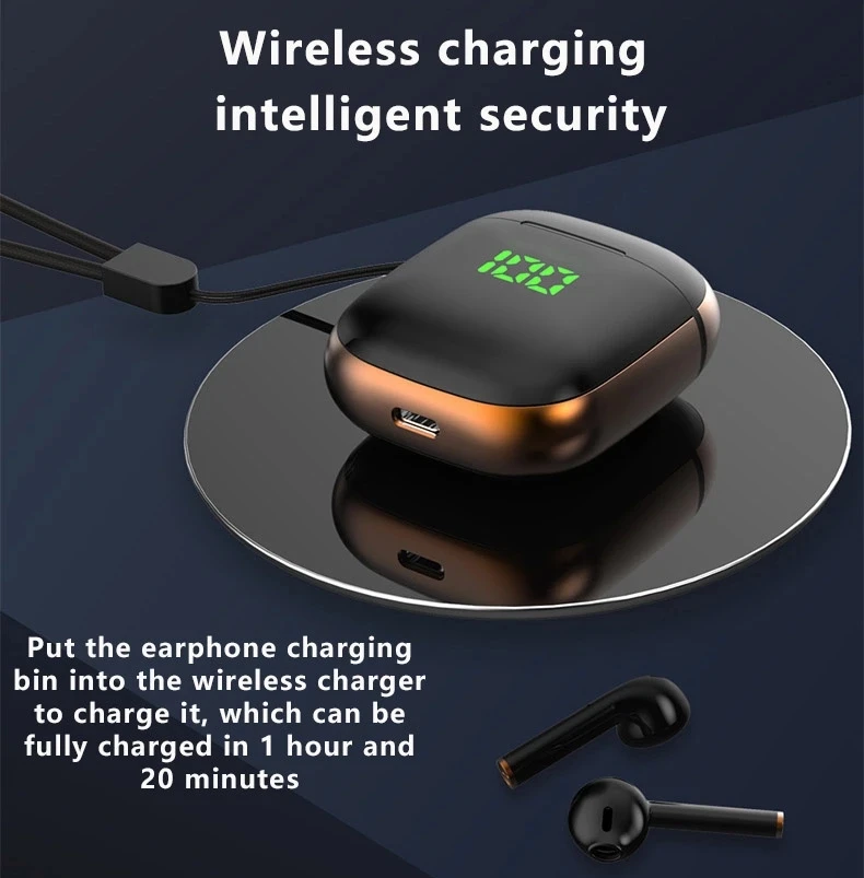 WK60 TWS MIni Bluetooth 5,0 наушники сенсорный светодиодный дисплей гарнитура истинные беспроводные 8D стерео наушники-вкладыши Авто пара с зарядным устройством