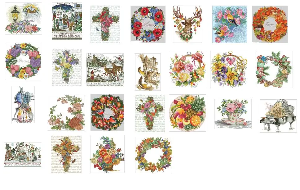 2020 new Authentic Egyptian cotton self matching needle free printing kit Garland series - Wreath news | Дом и сад