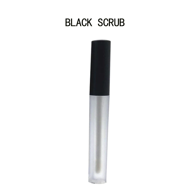 10 Вт, 30 Вт, 50 шт. 2,5 мл Пластик матовый блеск для губ трубку пустой контейнер бальзам для губ с белым/розовой крышкой, Круглый Блеск для губ бутылки многоразового использования - Цвет: Black scrub