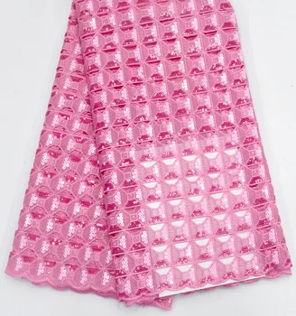 

african organza lace fabric 2019 high quality pink french lace fabric with sequins tissu dentelle wedding lace fabric 5yard