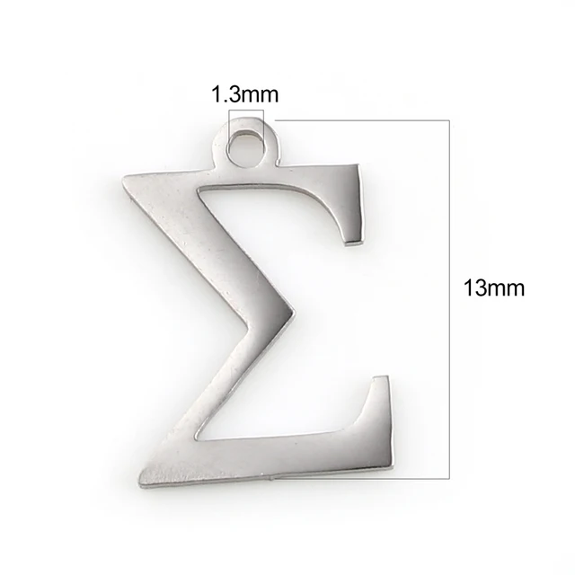 Fashion 304 Stainless Steel Charms Silver Color Greek Alphabet Pendants for Women Necklace Earring Jewelry Accessories Gifts Style R
