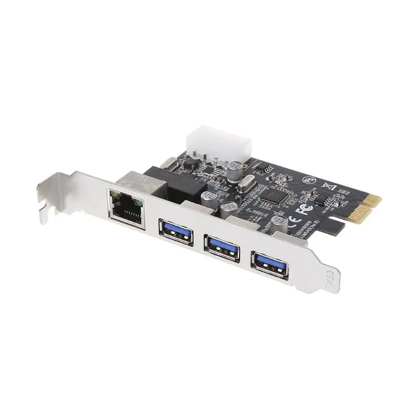 1000M Gigabit Ethernet Сетевая карта PCI-E Многофункциональный I/O контроллер USB 3,0 3 Порты