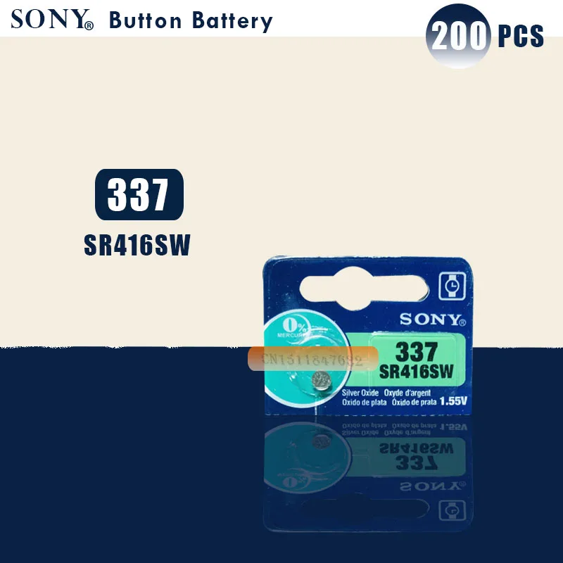 200 шт./лот Sony 100% оригинал 337 SR416SW 1 55 в оксид серебра часовая батарея Кнопочная
