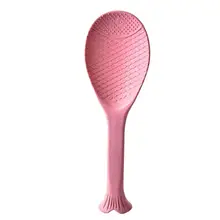 Кухонная утварь антипригарная ложка для риса креативная Экологичная Пшеничная солома маленькая рыбка стоящая ложка для риса розовая