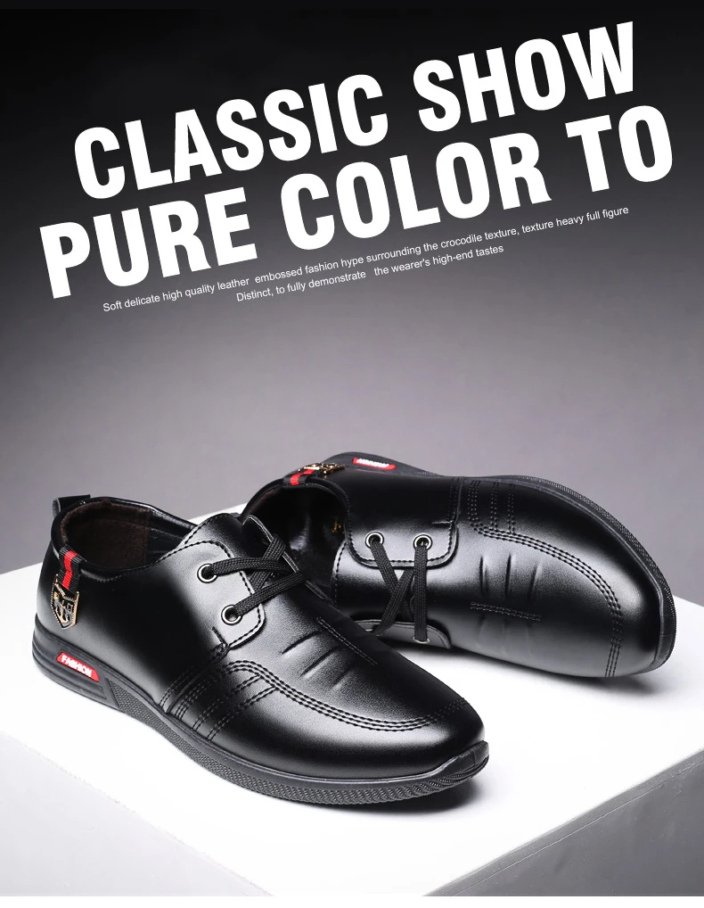 men genuine leather shoes business casual leather flat shoes none-slip patchwork lofers mixed colors lace up boat shoes (1)