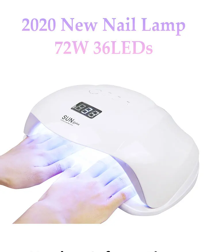 Lâmpada do Unha Secador de Unha Todo o Esmalte com Auto Salão de Beleza Ferramentas de Design da Arte para Unhas Pces Cura Inteligente Sensior Manicure Pedicure 72w 36 uv 1 com auto inteligente sensior manicure pedicure salão