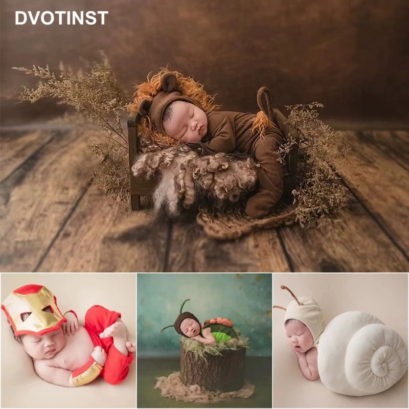 Dvotinst Newborn Baby Boys Photography Props Cute Creative Animals Outfits Bonnet Clothes Fotografia Studio Shoots Photo Props newborn photography props wrap hat set knitted high strechable fabric photoshoot accessories bebe shooting cute bonnet blanket