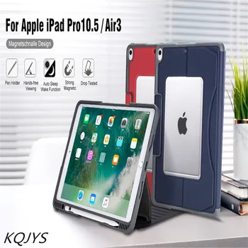 

Full New Bracket With Pen Slot Type PU Heavy Shockproof Anti-Collision Protection Case Suitable for 2017/2019 ipad Pro 10.5 inch