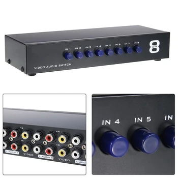 

8 In 1 Easy Apply Distributor Signal Metal Amplifier Splitter Accessory AV Switch Box Video Audio Switcher Professional Stable