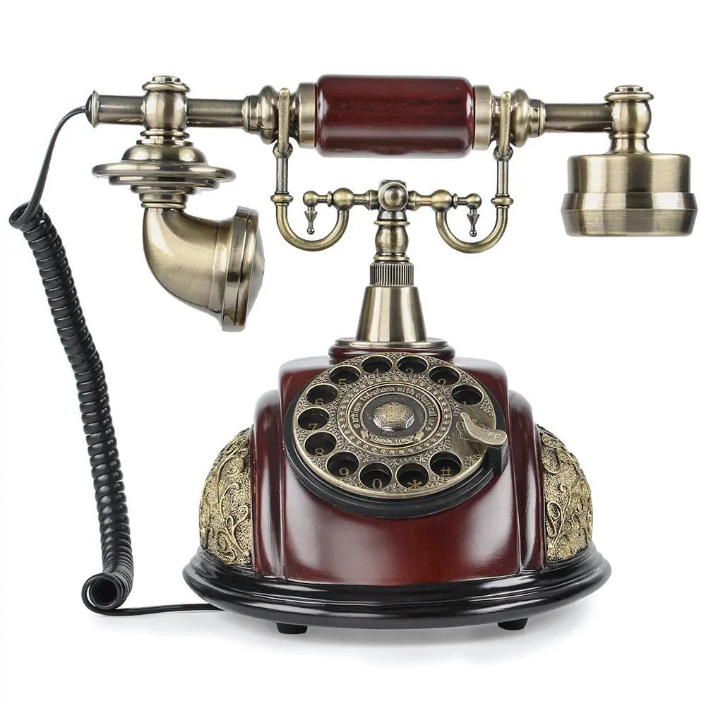 Retro Vintage Telephone Classic Old Fashion European Antique Rotary dial Telephone Vintage Wired Corded Telephone Landline Phone