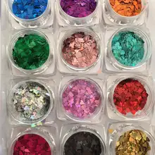 12 бутылок в 1 упаковке, массивный косметический блеск для лица, глаз, тело, танец, фестиваль, тату, лак для ногтей, красочное сердце, блестящий набор/12 баночек