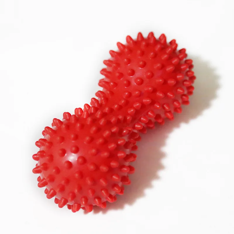Peanut PVC принадлежности для йоги с шипами тренировочный ролик для массажа мяч для рук Йога Фитнес мяч надувной мешок арахисовый мяч 6 цветов - Цвет: Красный