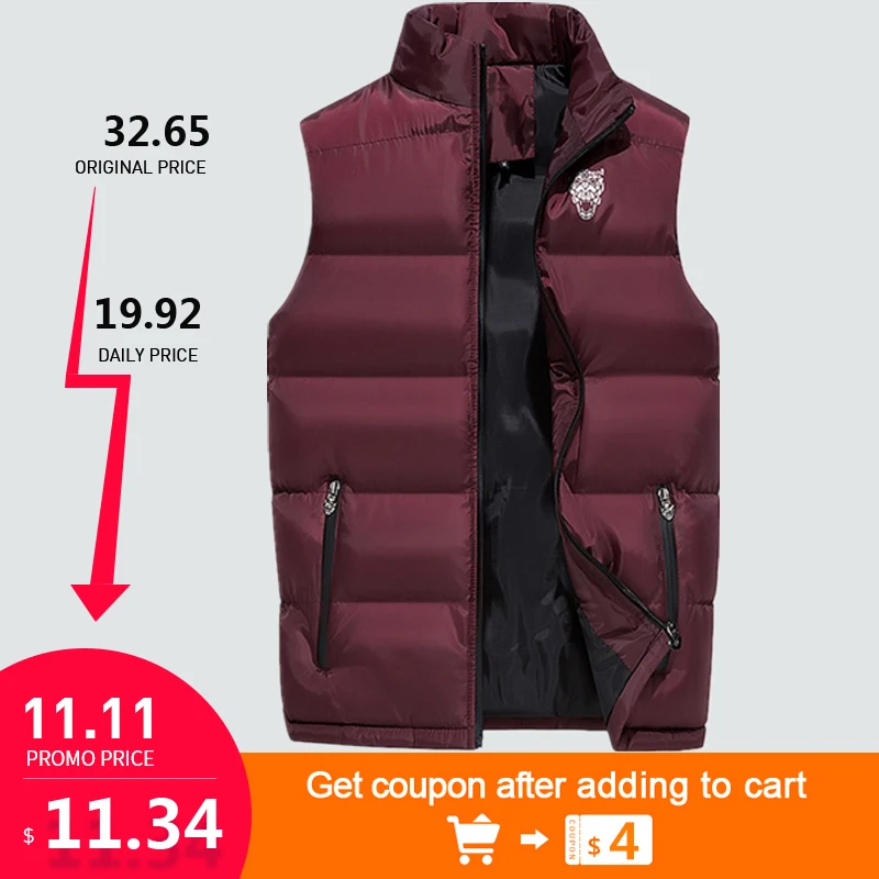 Günstige Herren Weste Casual Oberbekleidung Herbst winter Jacken Westen Mantel Männer Ärmellose Weste Männer Jacken Große Größe Mäntel 4XL 5XL 6XL 8814