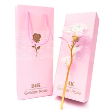 1 шт., имитация вечности, 24 K, Золотая фольга, розовый цветок, радуга, День Святого Валентина, романтический цветок, свадебный подарок, красивый светодиодный светящийся