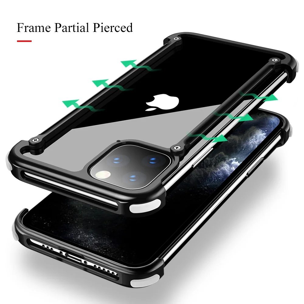 Роскошный металлический чехол с подушкой безопасности для IPhone 11 11 pro, чехол для Iphone 11 pro max, персональный металлический чехол-бампер