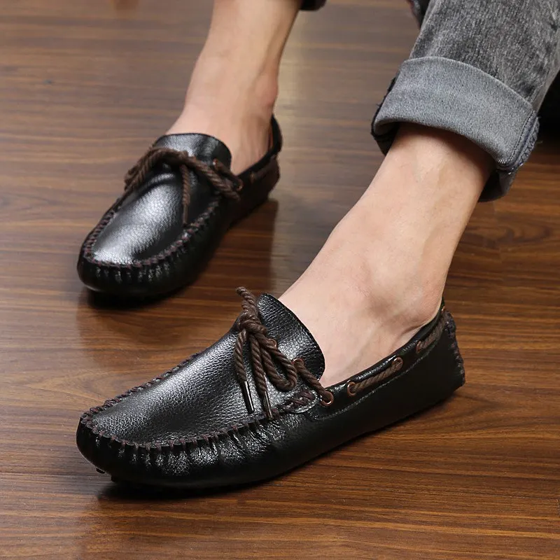 

2019 Italian Shoes Men Autumn Casual Dress Loafers genuine Leather handmade sewing Design Unique Business Moccasins shoes j3