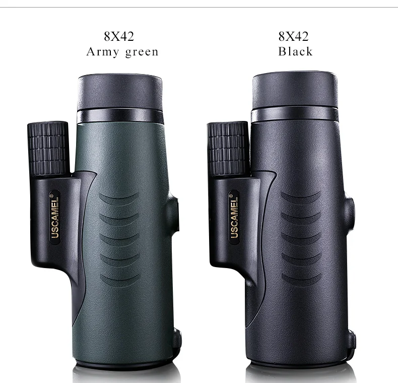 USCAMEL 8X42 Монокуляр компактный для охоты BAK7 прозрачное видение для наблюдения за птицами водонепроницаемый телескоп HD Черный Армейский зеленый