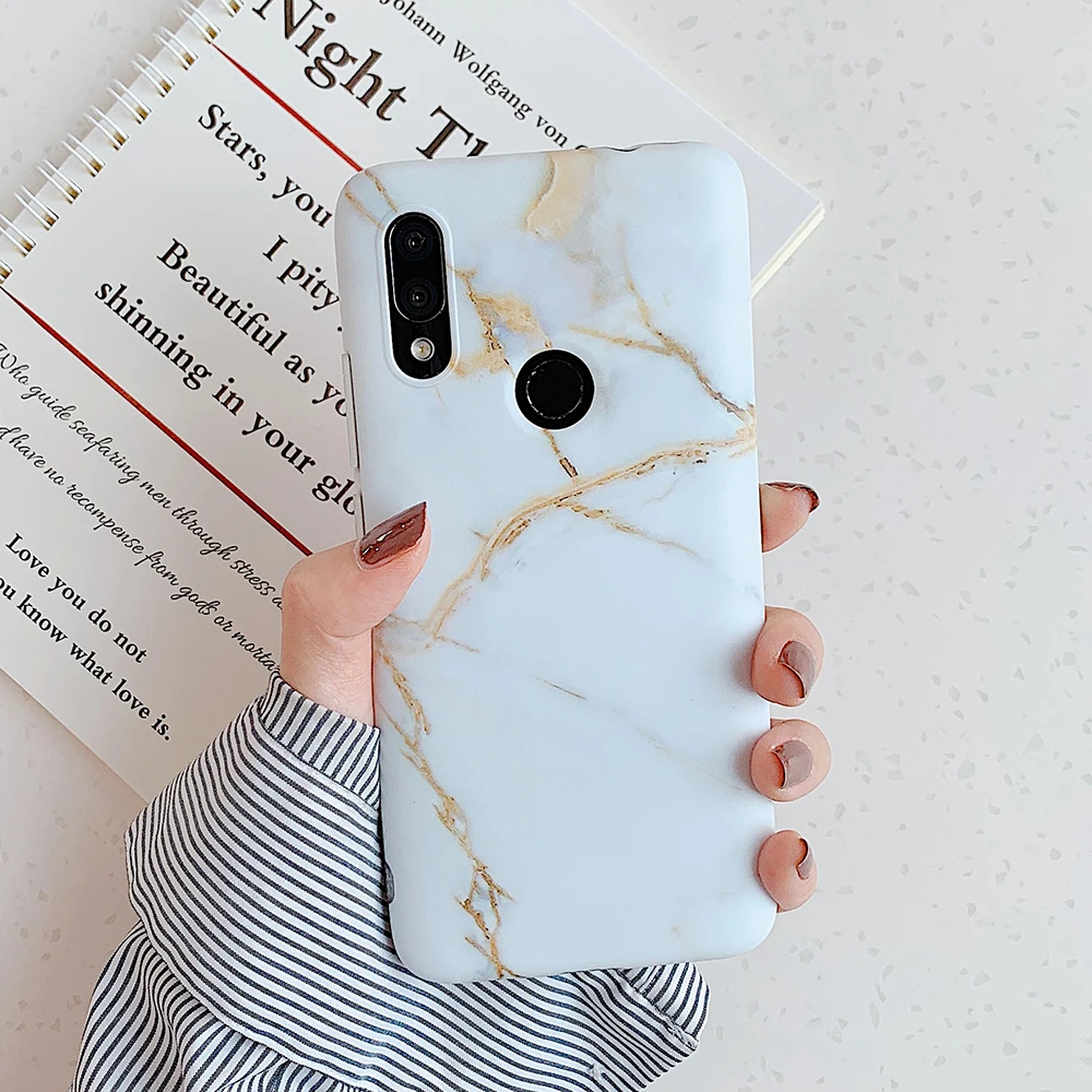 e LOVECOM классический треснутый мраморный текстурный чехол для телефона для Xiaomi Redmi 7 Note 7 Pro матовый мягкий IMD чехол для задней крышки телефона s подарки - Цвет: e