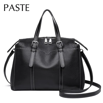 

Retro Big Capacity Tote Bag 100% Natural Cow Leather Women Handbag Brand Design Ladies Shoulder Bags Calf Leather Travel Bag
