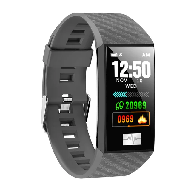 gray DT58 Smart Bracelet ECG Heart Rate Blood Pressure Monitor Fitness Tracker Watch Sports Smart Wristband Multi-sports Mode Band - Цвет: gray