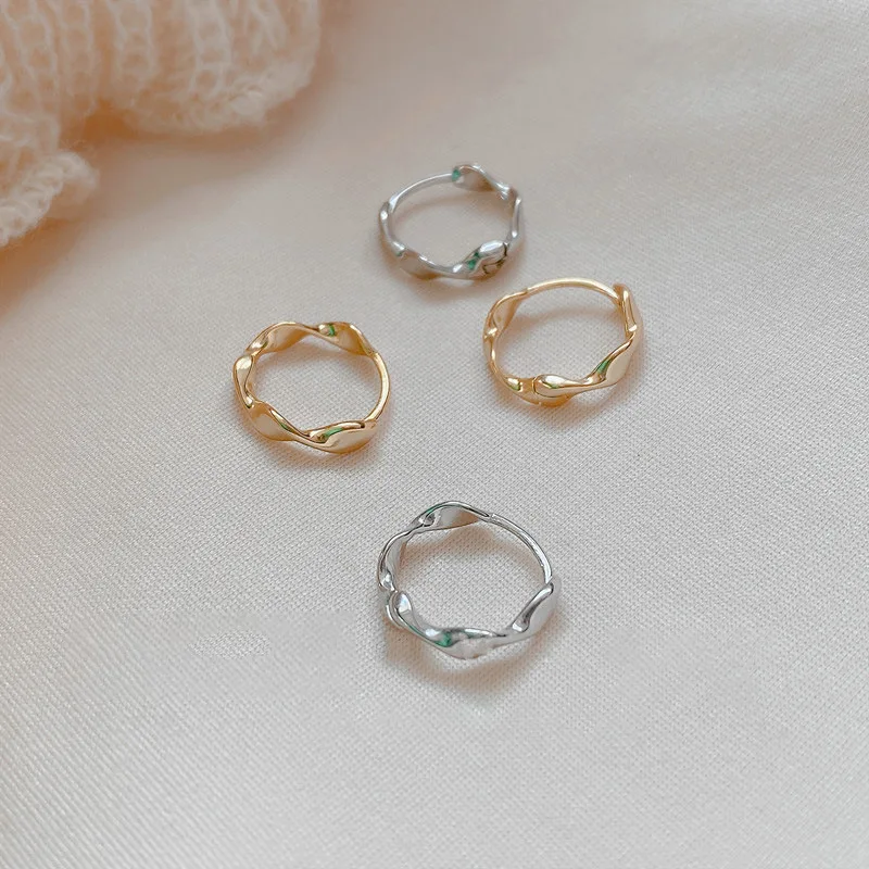 Plata esterlina 925 giro pendientes para mujeres chicas dorado pequeño pendientes elegantes joyería regalos de fiesta S-E1350