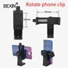 360 Degree Rotate Tripod Mount Holder Cell Phone Stand Bracket mobile phone Clip Mount Bracket Adapter for tripod selfie stick ► Photo 3/6