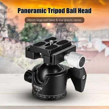 

Andoer H-35 Panorama Tripod Ball Head Ballhead Mount Adapter U-Groove Low Gravity Center Design Aluminium Alloy Max. 15kg/33lbs