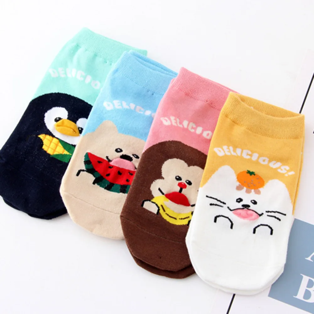 Chaussettes d'hiver 1 пара Женские хлопковые носки с принтом животных Женские зимние носки Y918