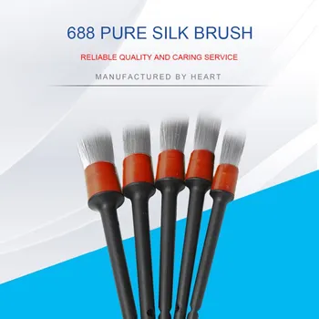 

New Different Sizes Premium Natural Hair Mixed Fiber Plastic Handle Automotive Detail Brushes For Cleaning Wheels