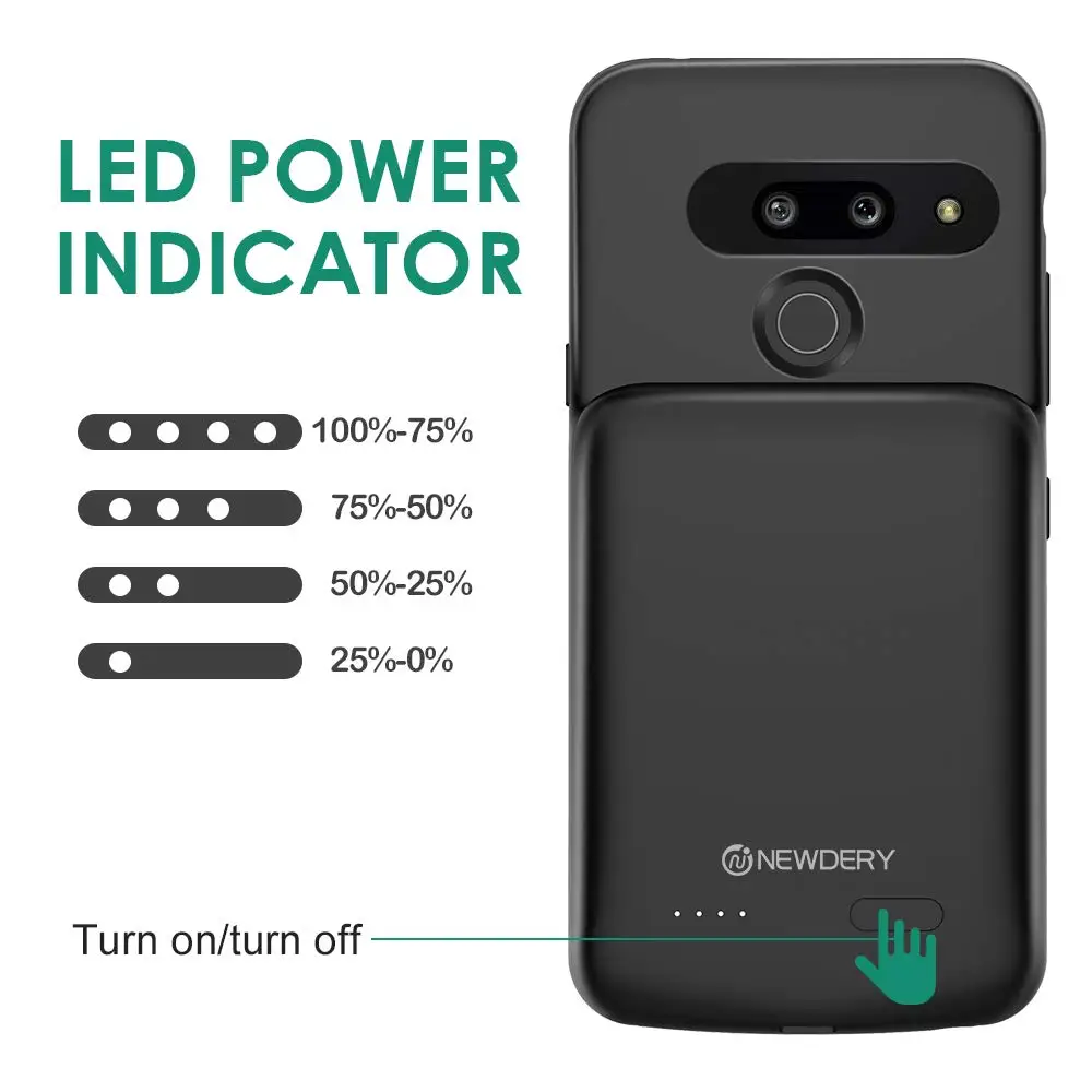 NEWDERY, новейший чехол с аккумулятором 4700 мАч для LG G8 ThinQ, тонкий чехол с зарядкой, тонкий чехол из ТПУ для LG G8 ThinQ, черный