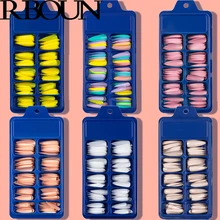 Tipsy – Ensemble de faux ongles détachables, produit à presser avec de la colle, pour dessins, bâtonnet de forme ovale, set d'affichage transparent, couverture complète, artificiel, 100 tablettes,